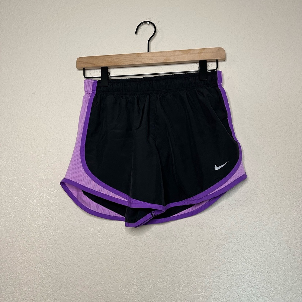 Nike Black and Purple Running Shorts Size Small